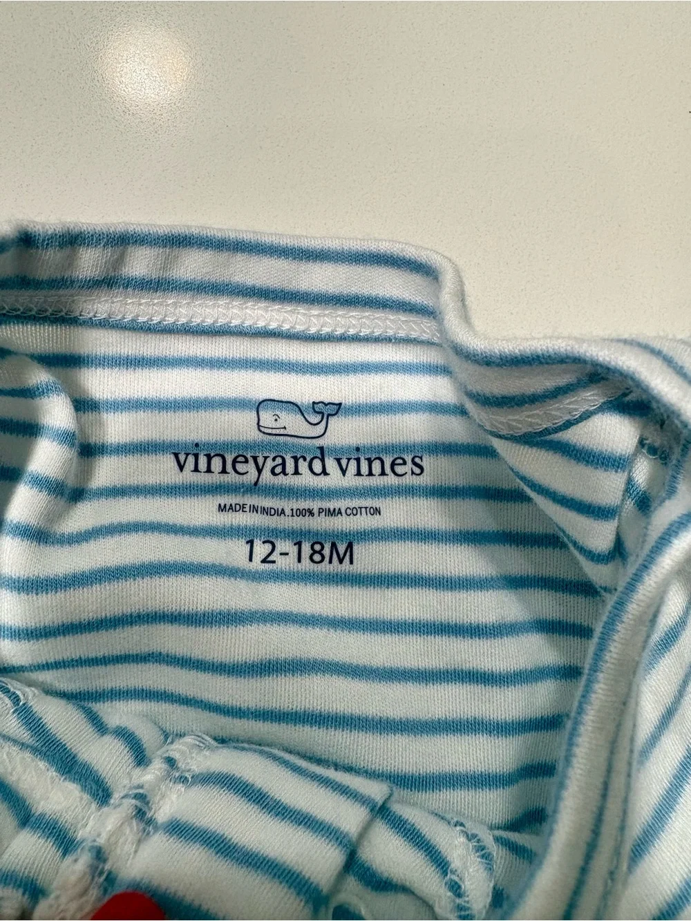 Vineyard Vines Blue & White Striped Footed One-Piece
